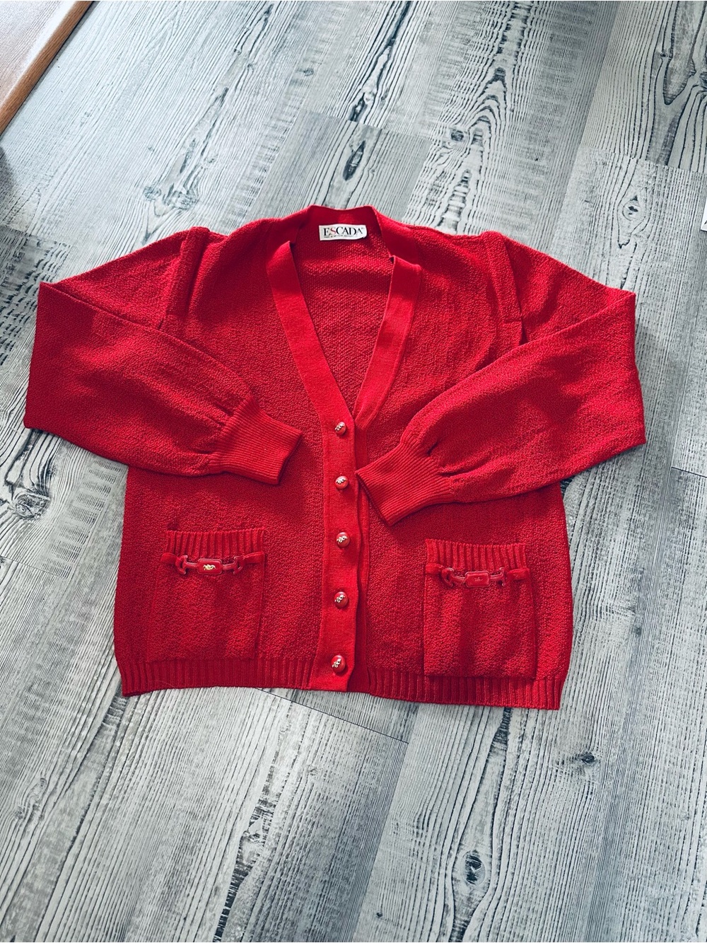 ESCADA Red Button-Front Women's Cardigan